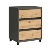 Szafki biurowe - Kontenerek Biurowy Iga Grafit Meblomax Dąb Artisan, Grafit - miniaturka - grafika 1