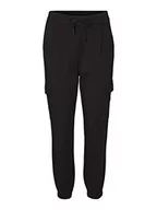 Spodnie damskie - VERO MODA Damskie spodnie VMEVA MR Cargo Elastic Detail Pant NOOS, czarne, L/32, Schwarz, (L) W / 32L - miniaturka - grafika 1