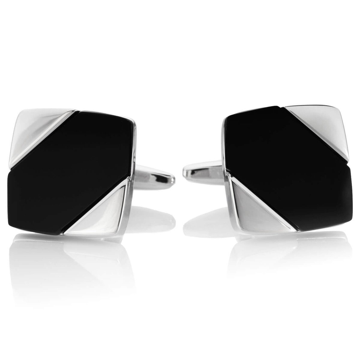 Eleganckie, duże spinki do mankietów z onyksem SD-1057