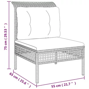 5-cz. zestaw wypoczynkowy do ogrodu, poduszki, szary, rattan PE vidaXL - Meble ogrodowe - miniaturka - grafika 7