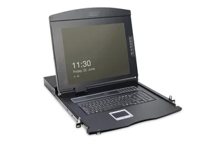 Digitus Konsola modułowa z monitorem TFT o przekątnej 17″ (43,2 cm), 1-portowym przełącznikiem KVM & touchpadem, klawiatura turecka - Akcesoria do serwerów - miniaturka - grafika 1