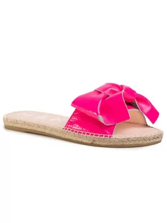 Klapki i japonki damskie - Manebi Espadryle Sandals With Bow F 9.1 J0 Różowy - grafika 1