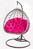 Poduszki ogrodowe - Poduszka na fotel wiszący typu kokon 100x130cm. (cena nie obejmuje mebla!) / wodoodporne poduszki ogrodowe, kolor różowy - miniaturka - grafika 1