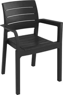 Fotele i krzesła ogrodowe - RECANATI krzesło plastikowe, grafitowe - miniaturka - grafika 1