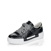 Sneakersy damskie - Rieker Damskie sneakersy N49a2-00, Czarny 00, 39 eu - miniaturka - grafika 1