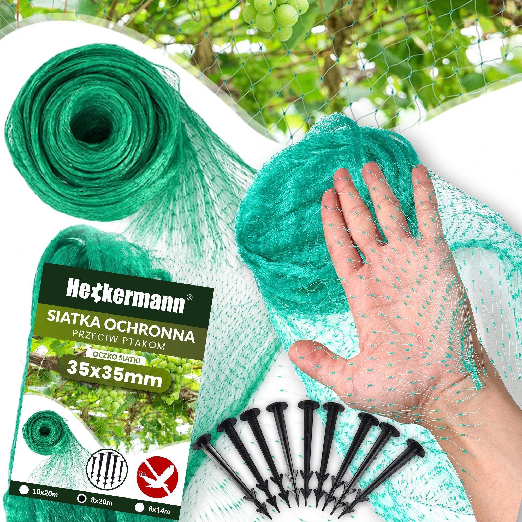 Heckermann Siatka ochronna przeciw ptakom  8x20m