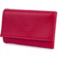 Etui na klucze - Etui Portfel Na Klucze Kluczyki Pieniądze Karty Skóra Naturalna Czerwone - miniaturka - grafika 1
