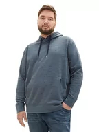 Bluzy męskie - TOM TAILOR Męska bluza z kapturem basic o wyglądzie spacedye, 32437-dusty Dark Teal Spacedye, 4XL duże rozmiary - miniaturka - grafika 1