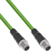Kable miedziane - Przemysłowy kabel sieciowy InLine®, M12 8-pin X-coded St./St. Cat.6A PUR, 1m - miniaturka - grafika 1