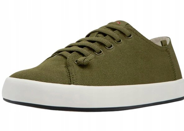 CAMPER MĘSKIE TRAMPKI SZNUROWANE ZIELONE Z BIAŁĄ PODESZWĄ 40 TLA