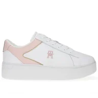 Trampki damskie - Buty Tommy Hilfiger Platform Court FW0FW07910-0LB - białe - miniaturka - grafika 1