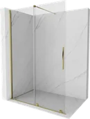 Ścianki i drzwi prysznicowe - Mexen Velar drzwi prysznicowe rozsuwane Walk-in 130 cm, transparent, złote - 871-130-000-03-50 - miniaturka - grafika 1