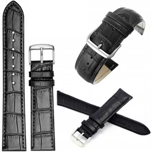 Pasek Skórzany Do Zegarka 22Mm Uniwersalny Czarny - Akcesoria do smartwatchy - miniaturka - grafika 1