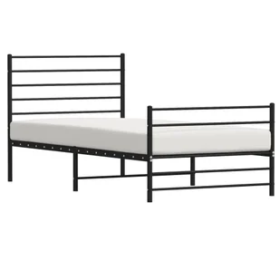 Metalowa rama łóżka z wezgłowiem i zanóżkiem, czarna, 90x200 cm Lumarko! - Łóżka Metalowa rama łóżka z wezgłowiem i zanóżkiem, czarna, 90x200 cm Lumarko! - Łóżka - miniaturka - grafika 5