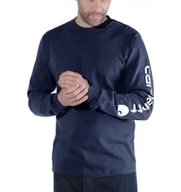 Koszulki męskie - Koszulka Carhartt Logo Long Sleeve T-Shirt NAVY - miniaturka - grafika 1