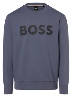 BOSS Bluza męska - Soleri 02 Mężczyźni Bawełna niebieski nadruk, L - Bluzy męskie - miniaturka - grafika 1