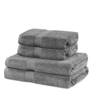 Ręczniki - DecoKing DecoKing - Komplet Ręczników Bawełnianych Szary MARINA GŁADKIE - 2*70x140+ 2*50x100 - miniaturka - grafika 1