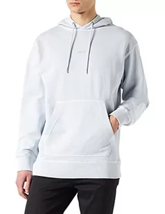 BOSS Męska bluza z kapturem Wefadehoody barwiona odzież bawełna frotte z tonalnym logo, szary, L - Bluzy męskie - miniaturka - grafika 1
