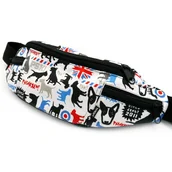 Nerki - Saszetka na biodra wzór Pies English Bull Terrier Nerka spacerowa biała z motywem bulterier Psiakrew - miniaturka - grafika 1