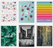 Szkolne artykuły papiernicze - INTERDRUK Brulion A4 80 kartek w kratkę mix 5 sztuk) - miniaturka - grafika 1