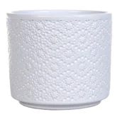 Donice - Osłonka cylinder flora ceramiczna 16 cm biała CERMAX - miniaturka - grafika 1