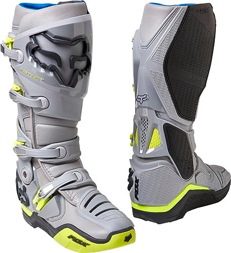 Fox Racing Męskie buty do motocrossu Instinct, Szaro-żółty - 39 EU