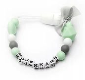 Akcesoria do smoczków - Silikonowa zawieszka SKARB dla niego NIEJ chrzest - miniaturka - grafika 1