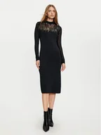 Sukienki - Sisley Sukienka dzianinowa 1MNPMV00S Czarny Slim Fit - miniaturka - grafika 1