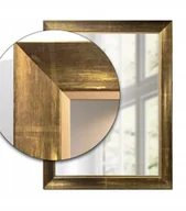 Lustra - Duże Lustro ścienne w złotej drewnianej ramie o grubości 7cm 140x50 z18 - miniaturka - grafika 1