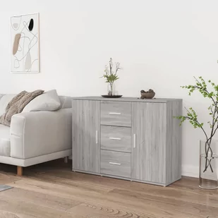 vidaXL Szafka, szary dąb sonoma, 91x29,5x65cm, materiał drewnopochodny - Szafki do salonu - miniaturka - grafika 1