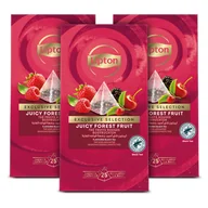 Herbata - Zestaw Herbata czarna Exclusive Selection Lipton Owoce Leśne piramidki 3x25 - miniaturka - grafika 1
