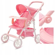 Wózki dla lalek - Wózek Spacerowy Spacerówka Dla Lalki Lalek Baby MIX Lana -regulowana Rączka - miniaturka - grafika 1