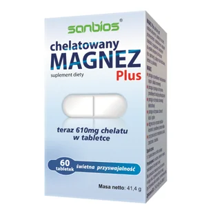 Sanbios Magnez Plus 60 tab. - Witaminy i minerały - miniaturka - grafika 1