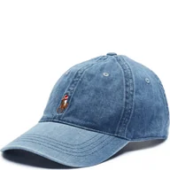 Czapki damskie - POLO RALPH LAUREN Jeansowa bejsbolówka z dodatkiem skóry - miniaturka - grafika 1