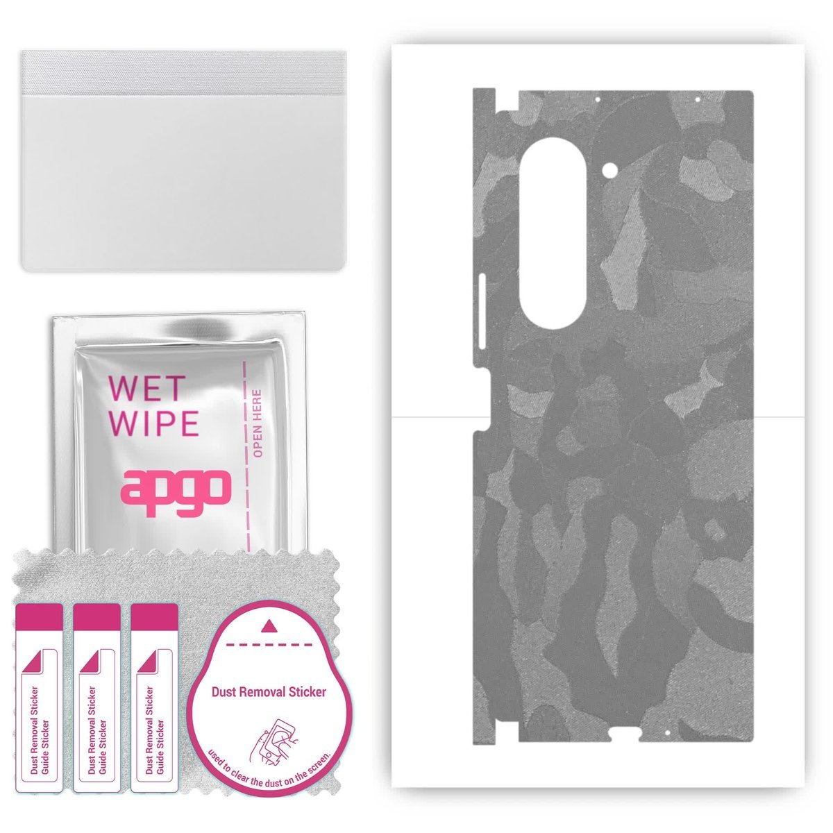 Folia naklejka skórka strukturalna na TYŁ+BOKI do Samsung Galaxy Z Fold 6 - Moro Camo Srebrny - apgo SKINS