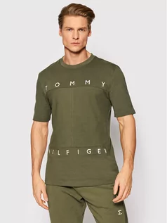 Koszulki męskie - Tommy Hilfiger T-Shirt Mono Flag MW0MW22169 Zielony Regular Fit - grafika 1