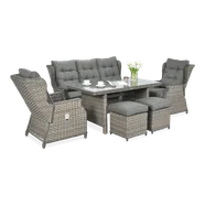 Meble technorattanowe BALTIMORE DINING + PUFY Melange