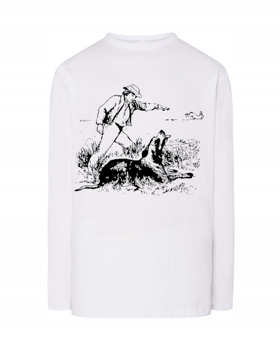 Longsleeve męski nadruk PIES POLOWANIE r.XS