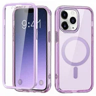 Etui i futerały do telefonów - Kompatybilny z etui iPhone 11 Pro Max Kompatybilny z przezroczystym etui na telefon MagSafe z przodu / z tyłu z pełną ochroną Jasnofioletowy - miniaturka - grafika 1