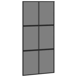 Drzwi przesuwne, czarne, 102,5x205cm, szkło hartowane aluminium 8721012120495 - Drzwi wewnętrzne - miniaturka - grafika 3