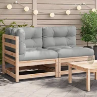 Sofy ogrodowe - 2-osobowa sofa ogrodowa z poduszkami, lite drewno sosnowe Lumarko! - miniaturka - grafika 1