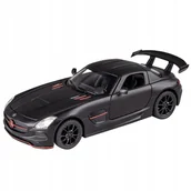 Samochody i pojazdy dla dzieci - MERCEDES SLS AMG METALOWY MODEL SAMOCHODU 1:32 DŹWIĘK ŚWIATŁO CZARNY - miniaturka - grafika 1
