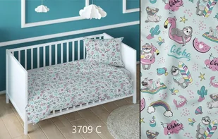 Pościel bawełniana 160x200 pieski aloha miętowa dziecięca zapinana na suwak KARO Bawełna Max - Pościel dla dzieci - miniaturka - grafika 1