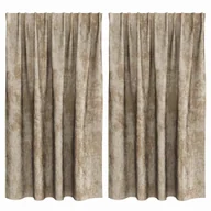 Zasłony - vidaXL Zasłona z zasłonami 2 pcs szampański 140 x 140 cm Aksamit - miniaturka - grafika 1