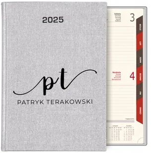 KALENDARZ TERMINARZ SREBRNY B5 2025 PREZENT DLA INICJAŁY IMIĘ NAZWISKO WZ - Notesy i bloczki - miniaturka - grafika 1