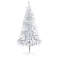 Choinki - vidaXL Lumarko Sztuczna choinka ze stojakiem, srebrna, 120 cm, PET 329187 - miniaturka - grafika 1