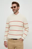 Swetry męskie - Pepe Jeans sweter bawełniany kolor beżowy lekki - miniaturka - grafika 1