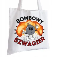 Torby i wózki na zakupy - Torba Bawełniana biała dla Szwagra Na Prezent ekologiczna Trwały Nadruk - miniaturka - grafika 1