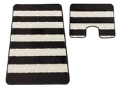 Dywaniki łazienkowe - Komplet nowoczesnych czarno - białych dywaników łazienkowych C9-M29 - miniaturka - grafika 1
