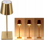 Lampy stojące - Elegancka Nowoczesna Lampa Stołowa Led Bezprzewodowa Sterowanie Dotykowe Złota - miniaturka - grafika 1